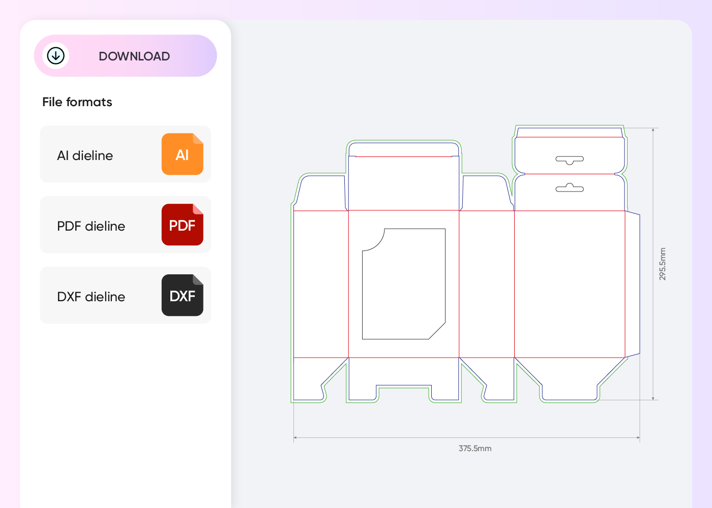 Export your toy packaging file