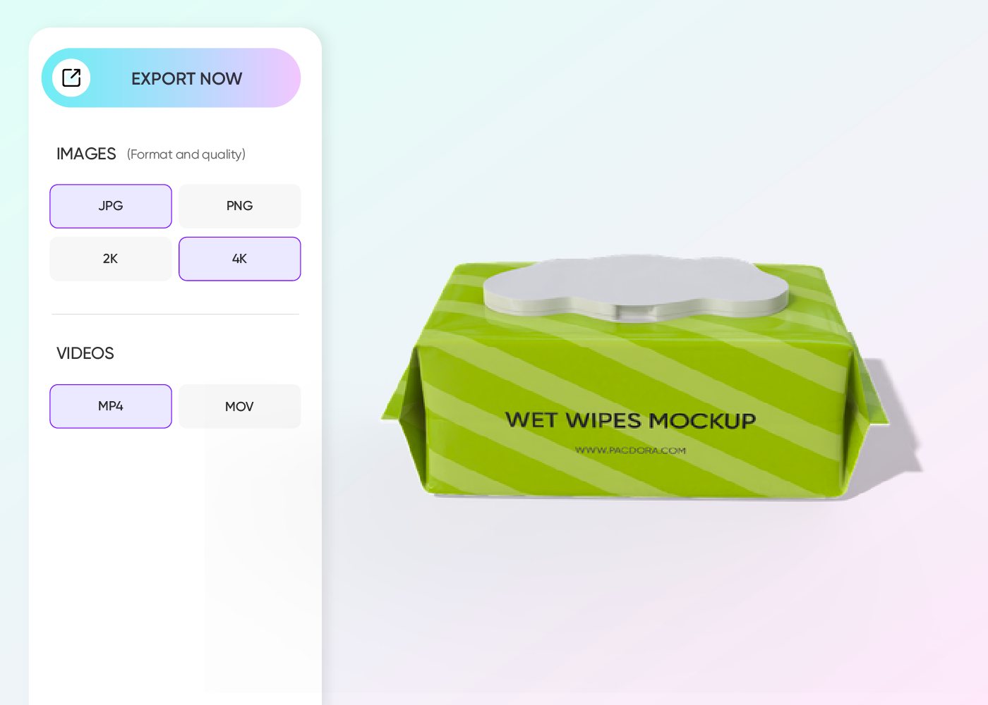 Step 3: Export your custom wet wipes