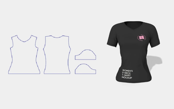 Black slim-fit T-shirt template
