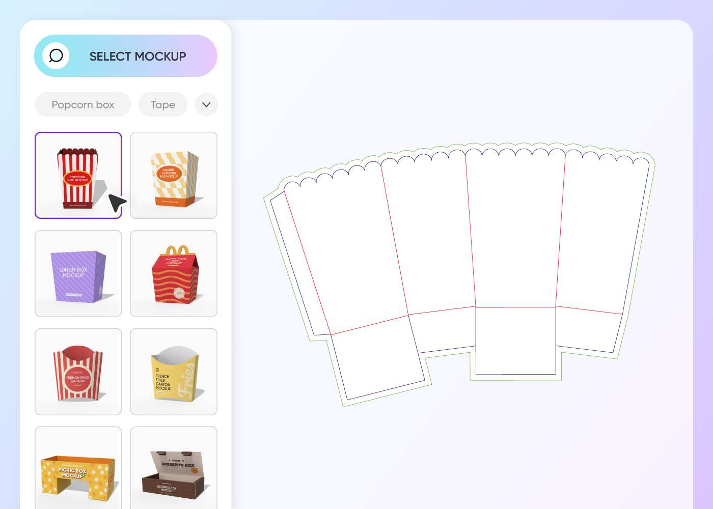 Step 1: Choose your popcorn box style