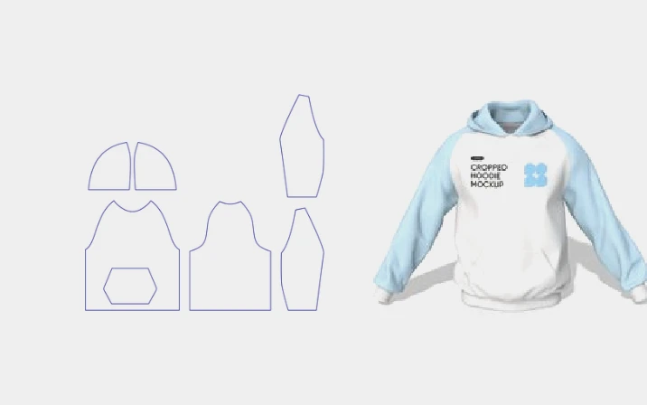 Raglan hoodie template