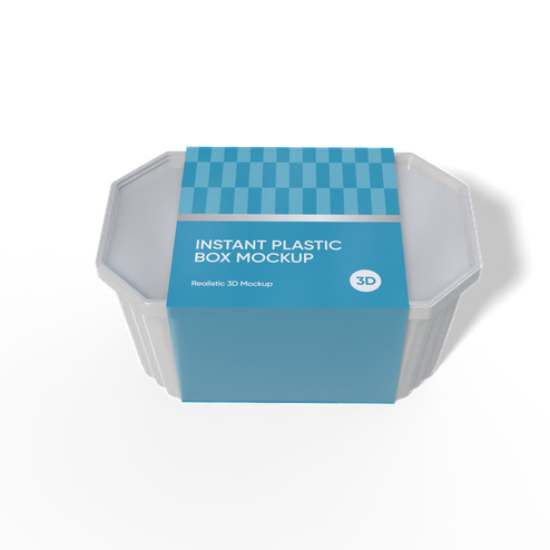 Plastic box with belly band packaging