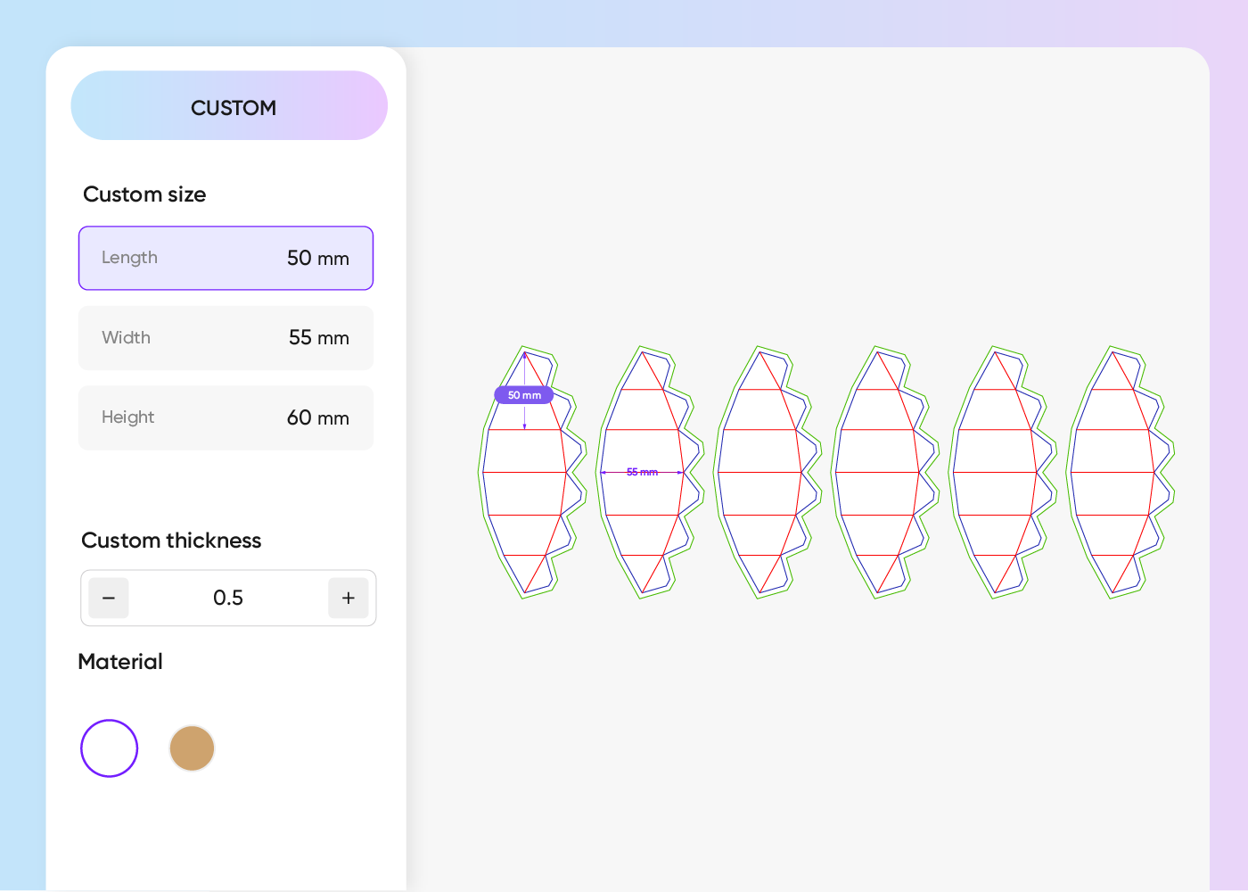 Customize a sphere box template