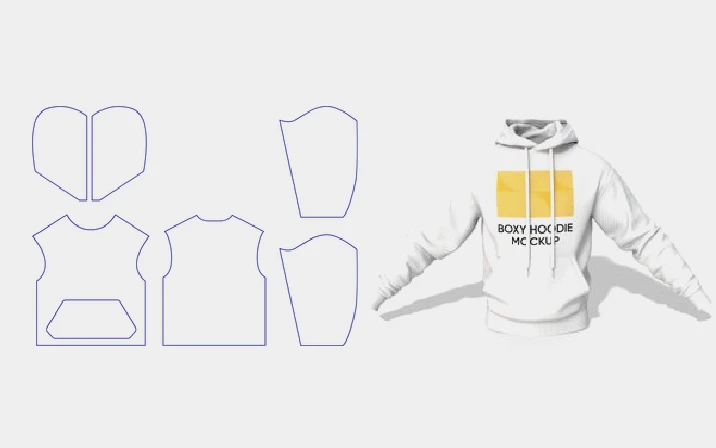 Boxy hoodie template
