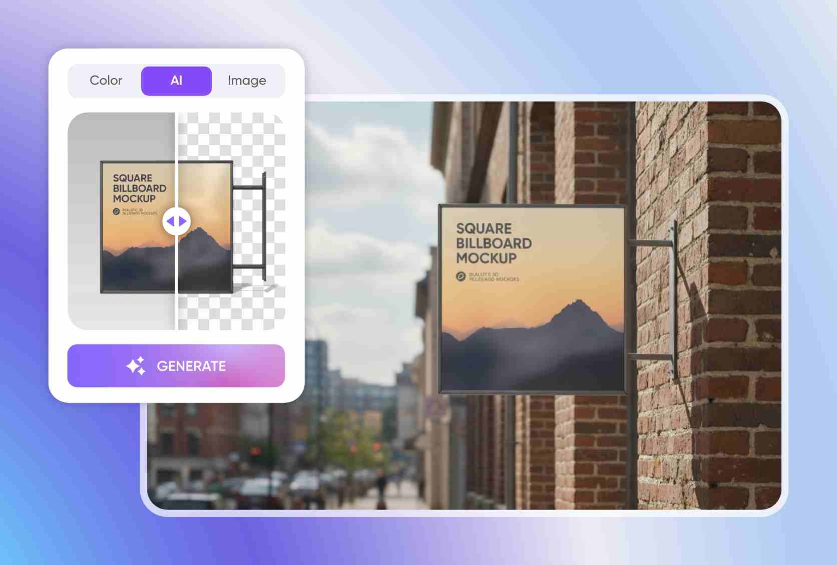 Add scenes with AI background generator