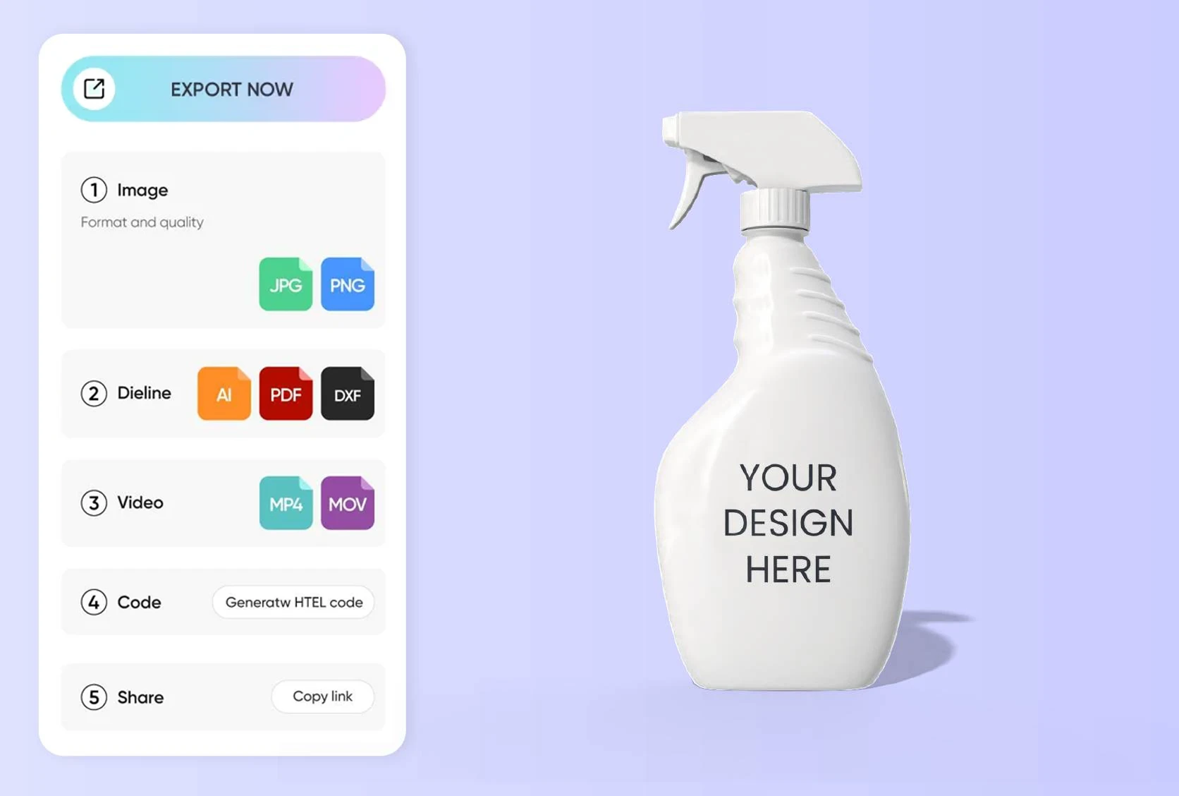 Diverse export formats for your commercial needs