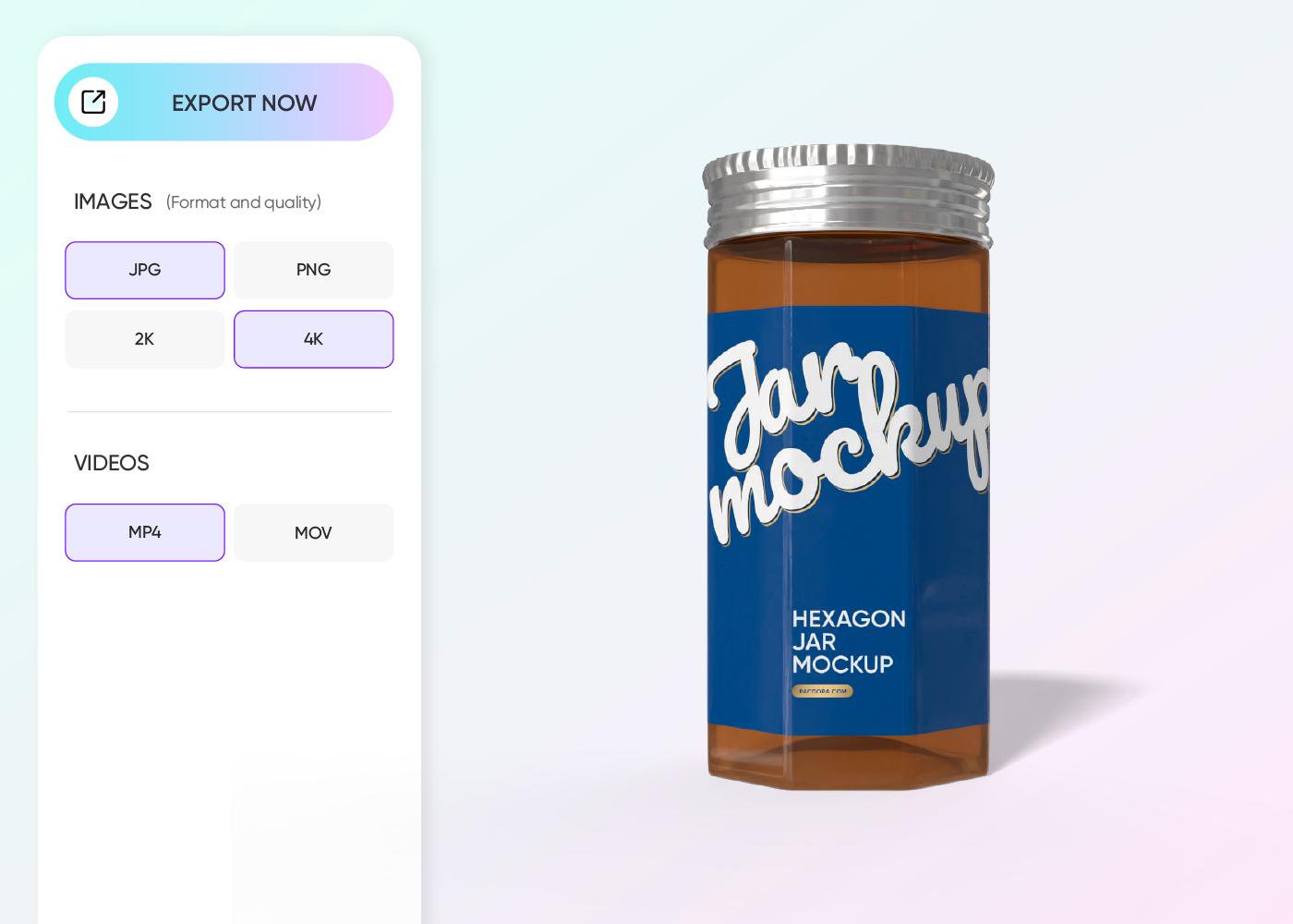 Step 3: Export your amber jar mockup