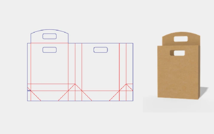 Custom paper bag with handle