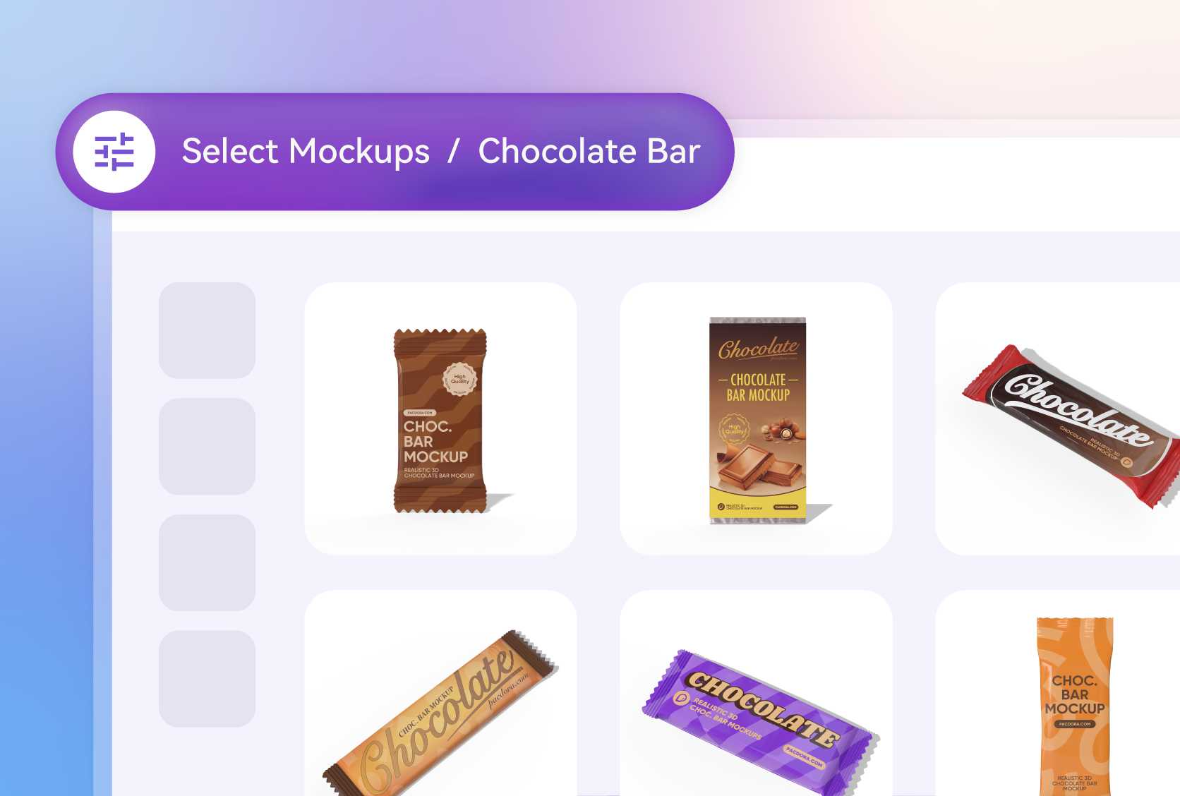 A wide range of chocolate bar mockups