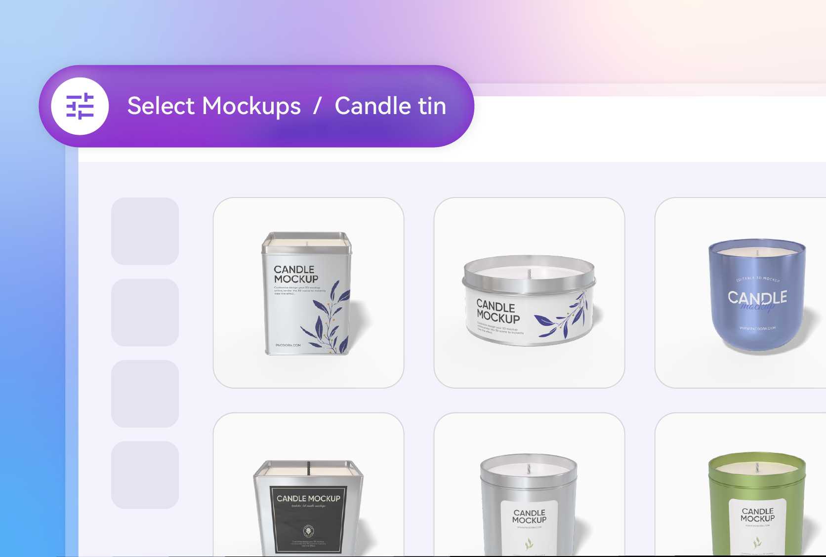 Various tin shapes for all candle types