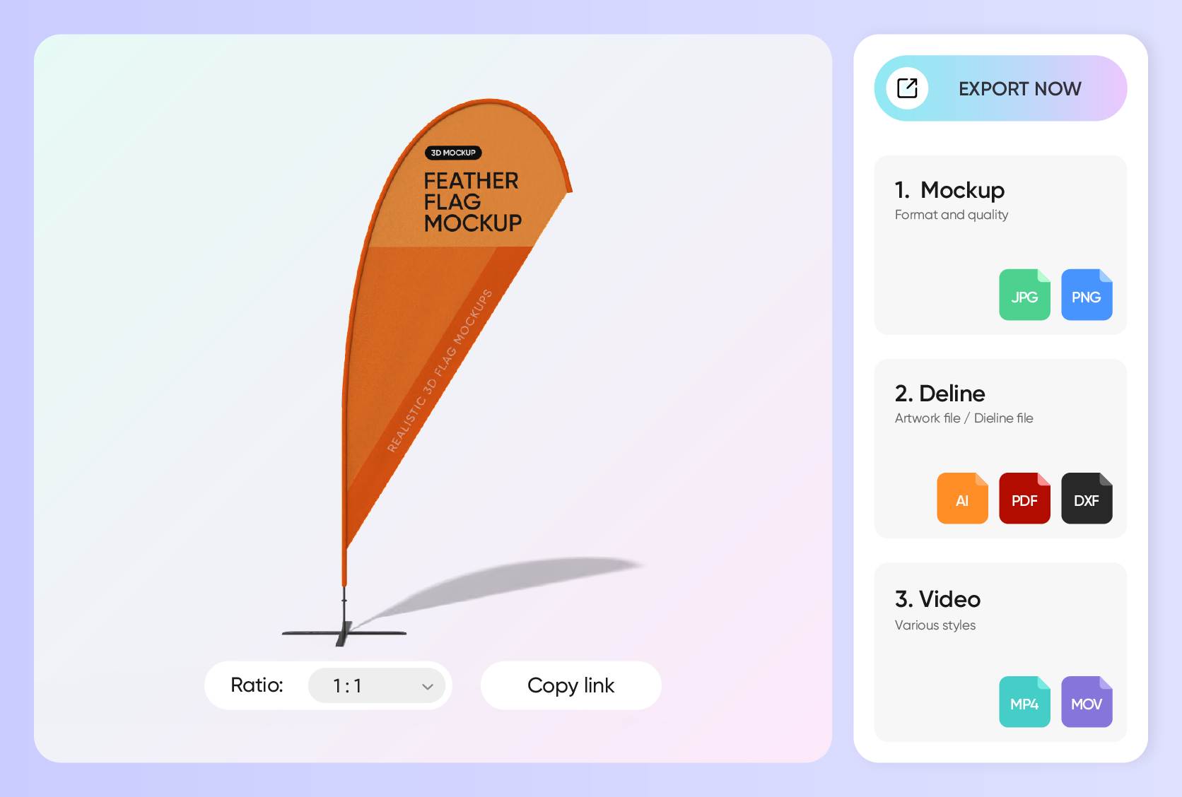 Showcase banners with versatile export options