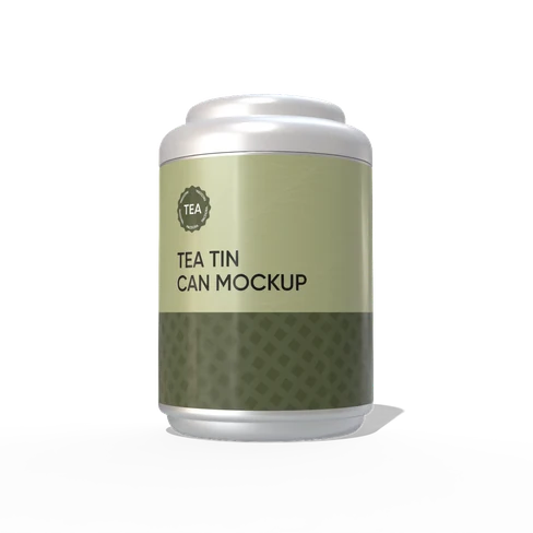 Tea tin can mockup