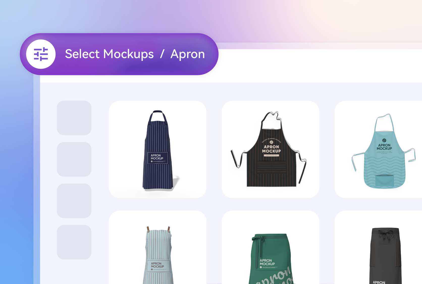 Various styles of aprons for different uses