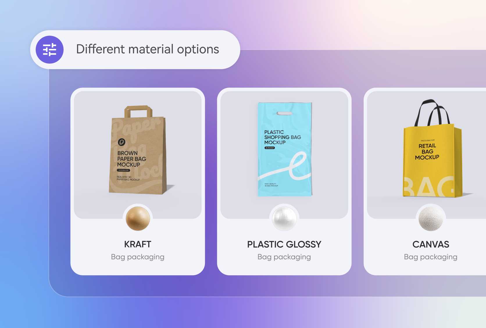 Tailored material selection for each retail bag