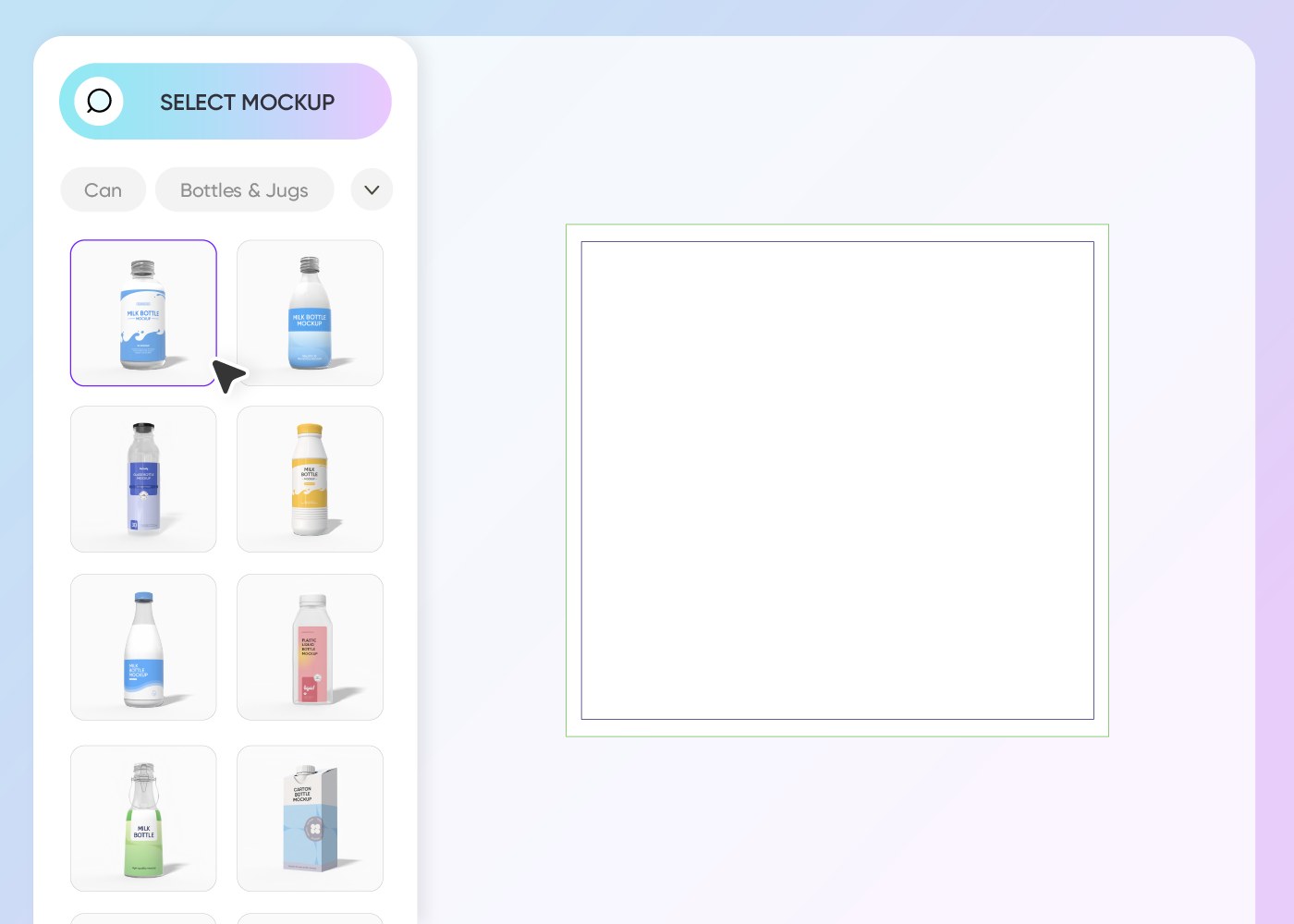 Step 1: Select your preferred milk packaging style