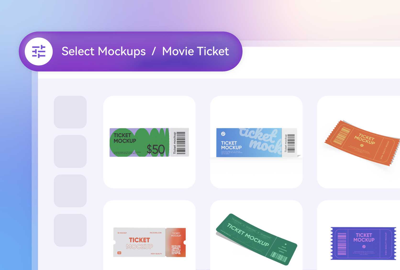 Explore different ticket mockup styles