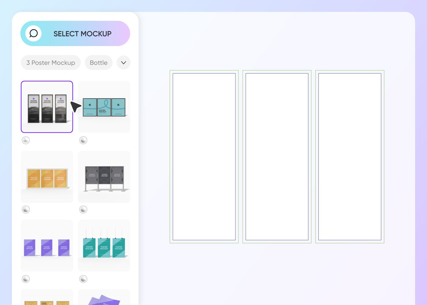 Step 1: Select a 3 poster mockup