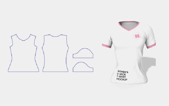 Women's slim-fit T-shirt template
