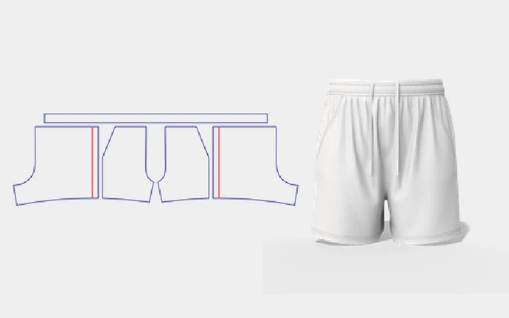 Drawstring shorts template