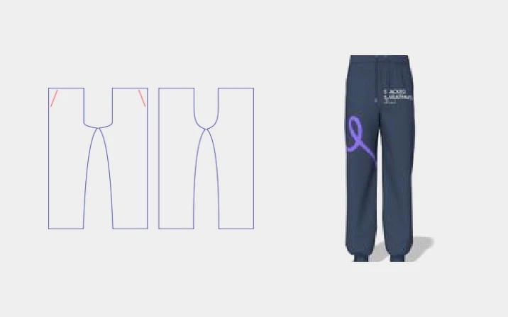 Stacked sweatpants template