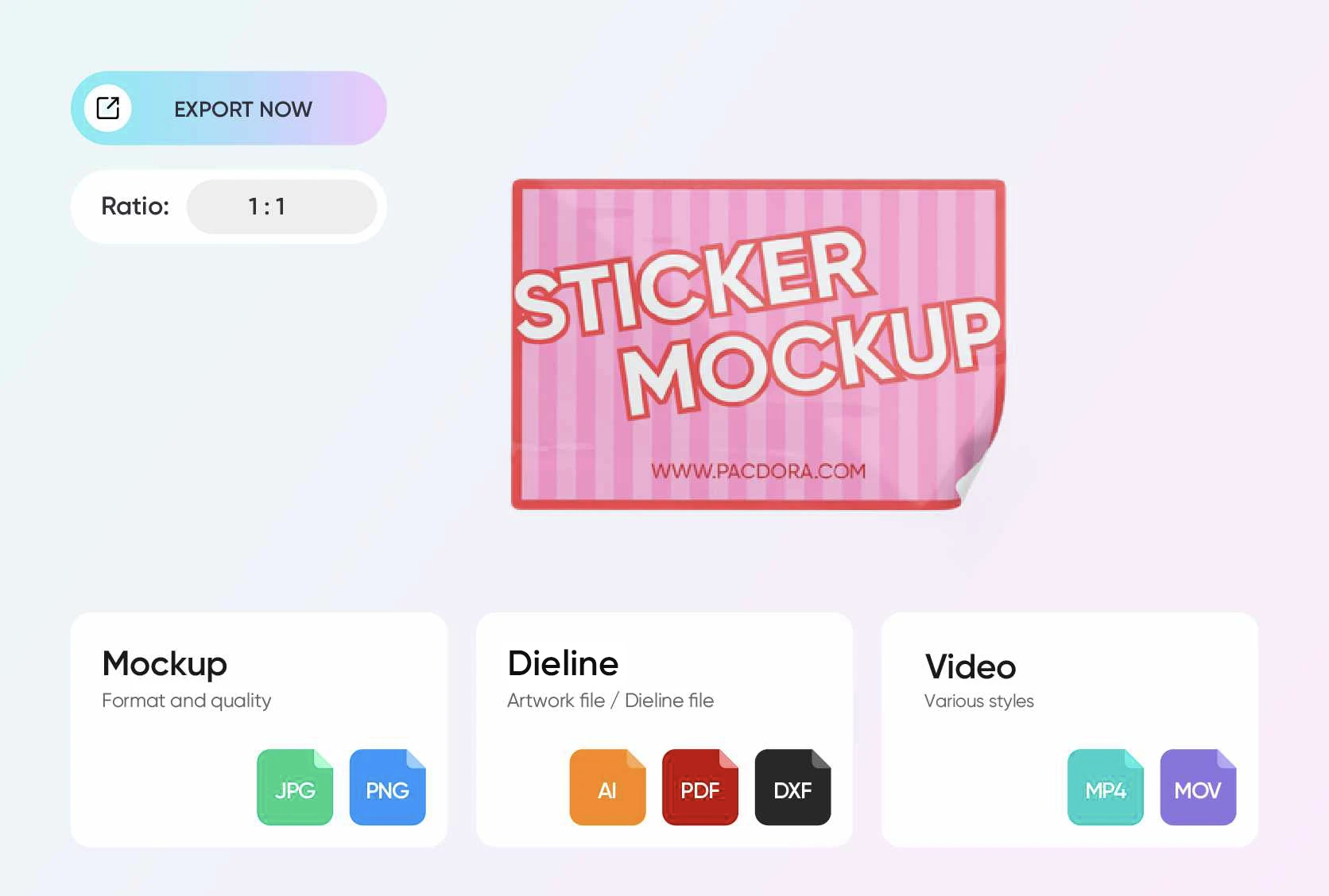 Easily shareable rectangle sticker mockup files