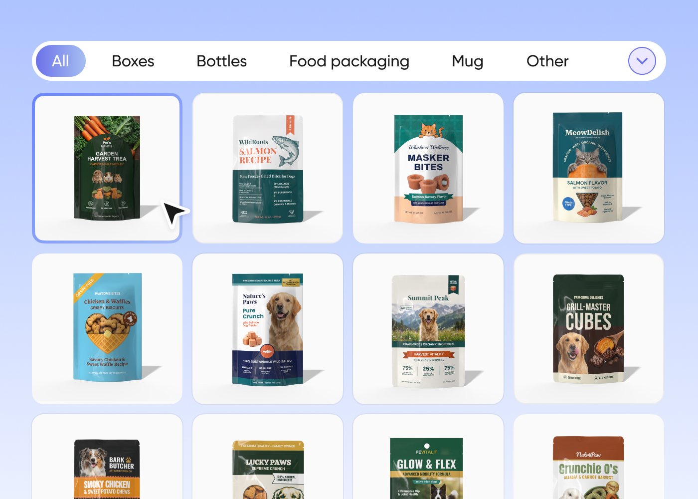 1. Pick a pet food packaging design template
