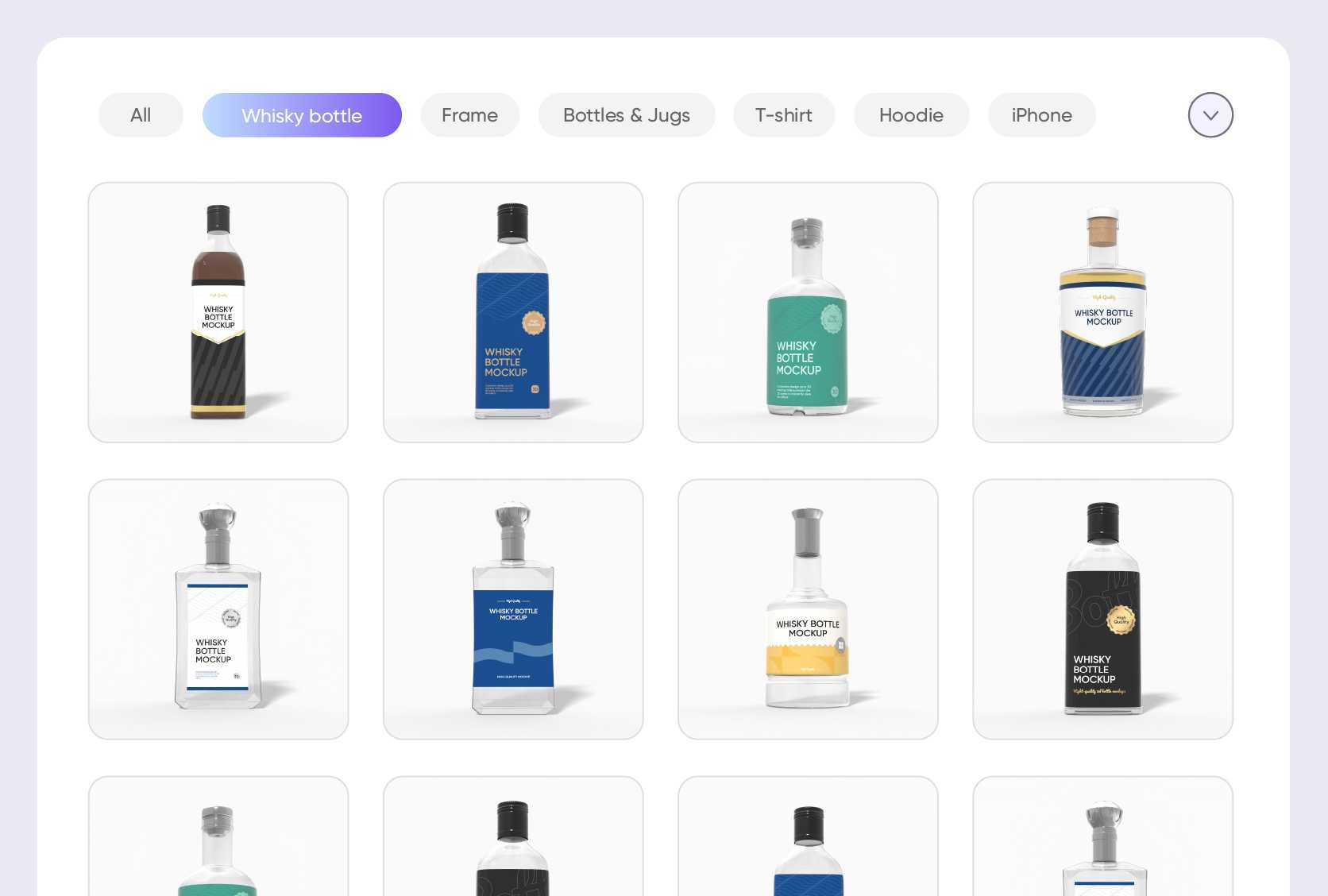 Bottle shapes for all whisky types