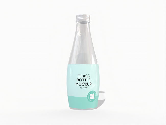 Bottles glass bottles product label mockup