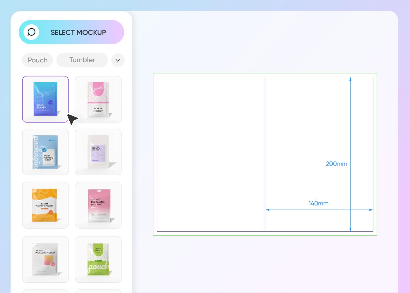 Step 1: Choose a flat pouch mockup