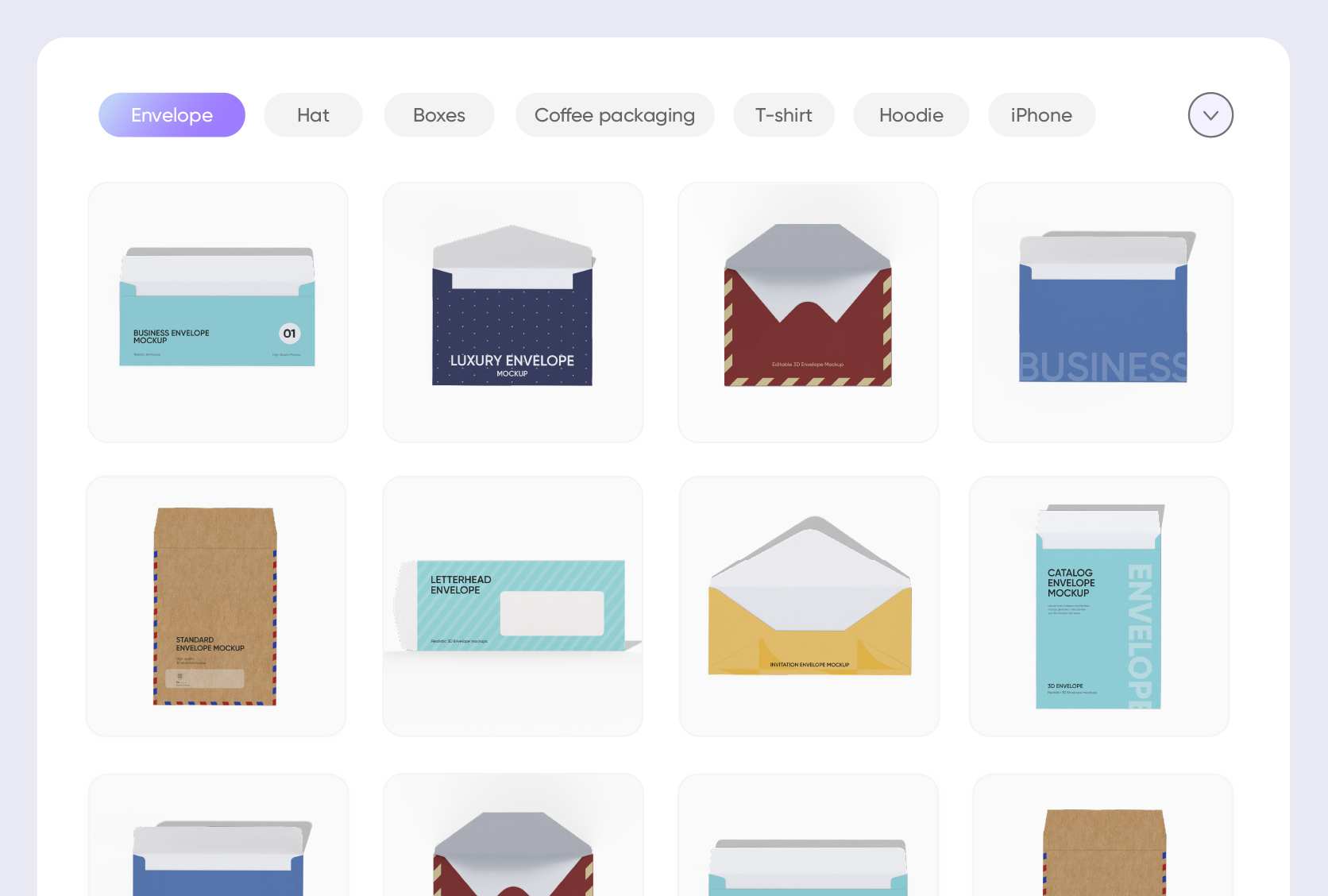 Different styles for envelope displays