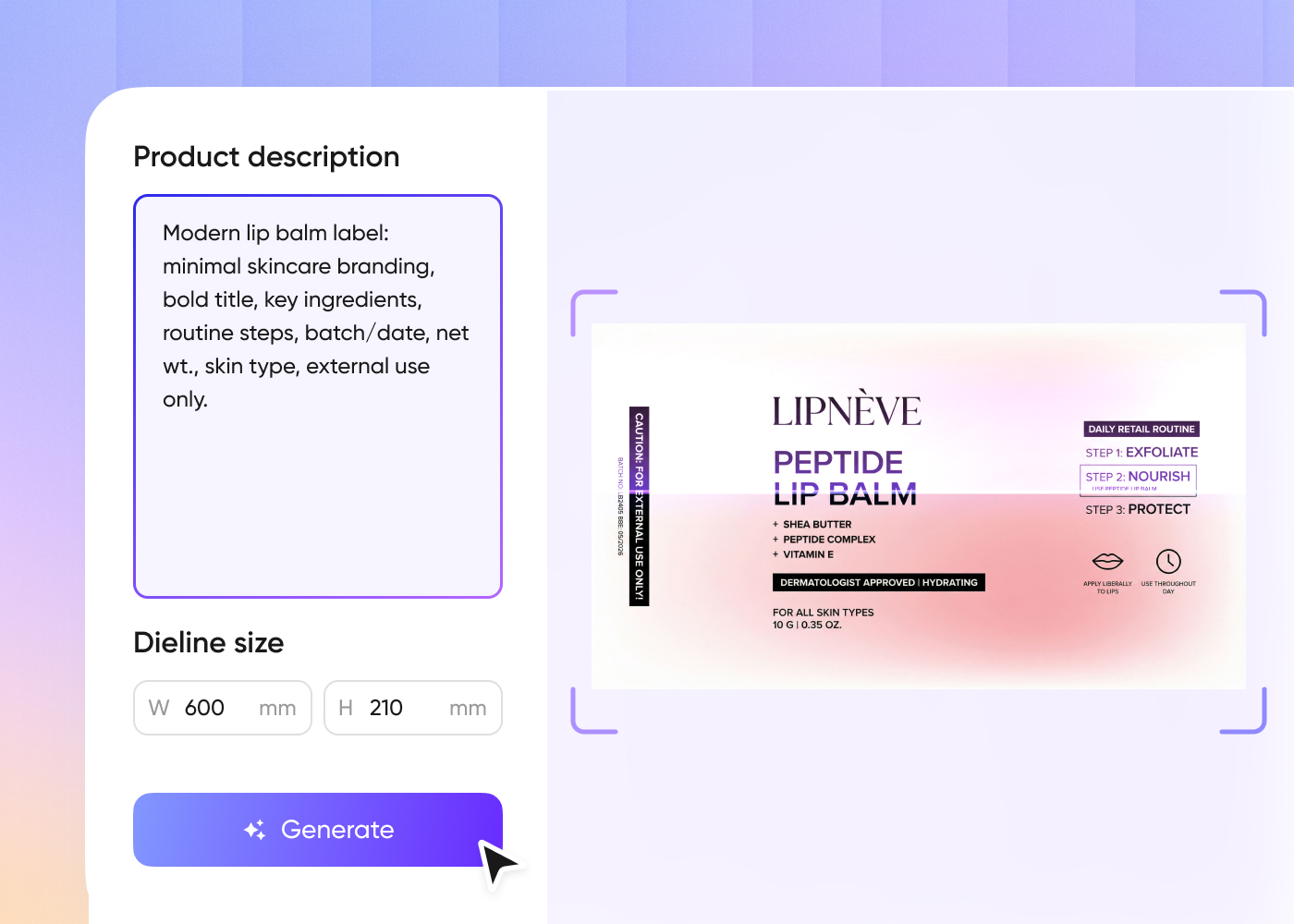 Step 2: Generate your label