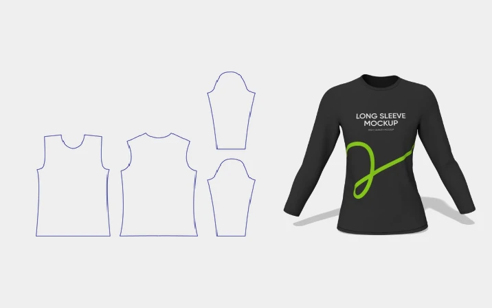 Black crewneck T-shirt template