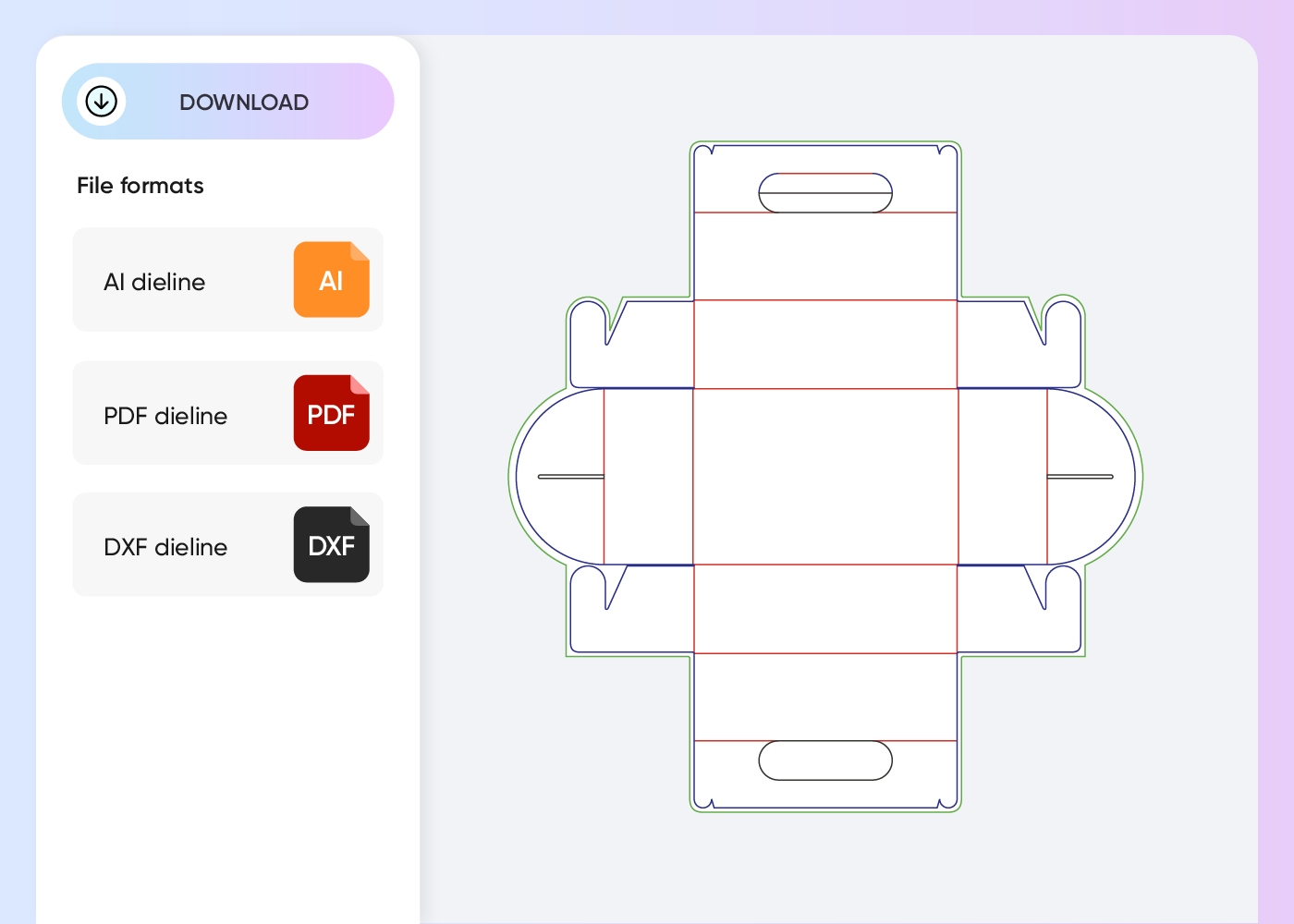 Export your product box template