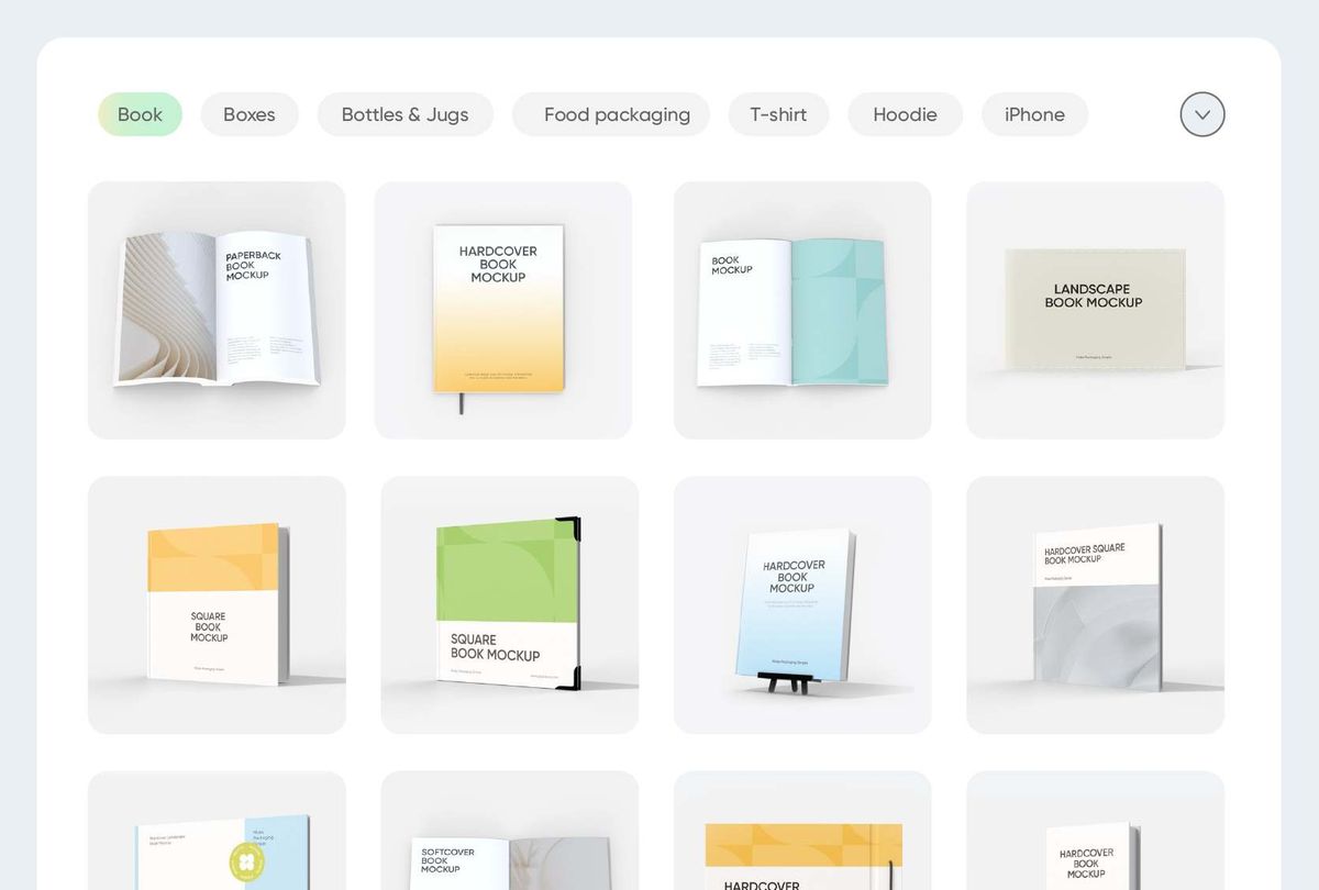 Hardcover mockups for every book type