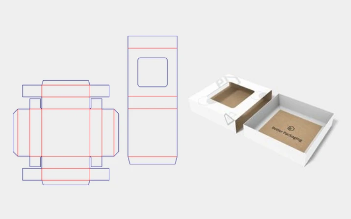 Chocolate box with window template