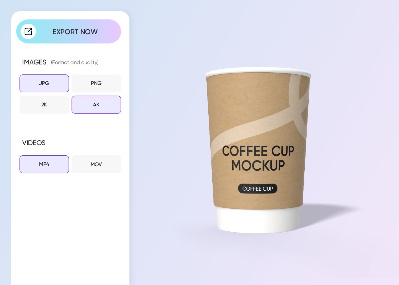 Step 3: Export your custom paper cup mockup