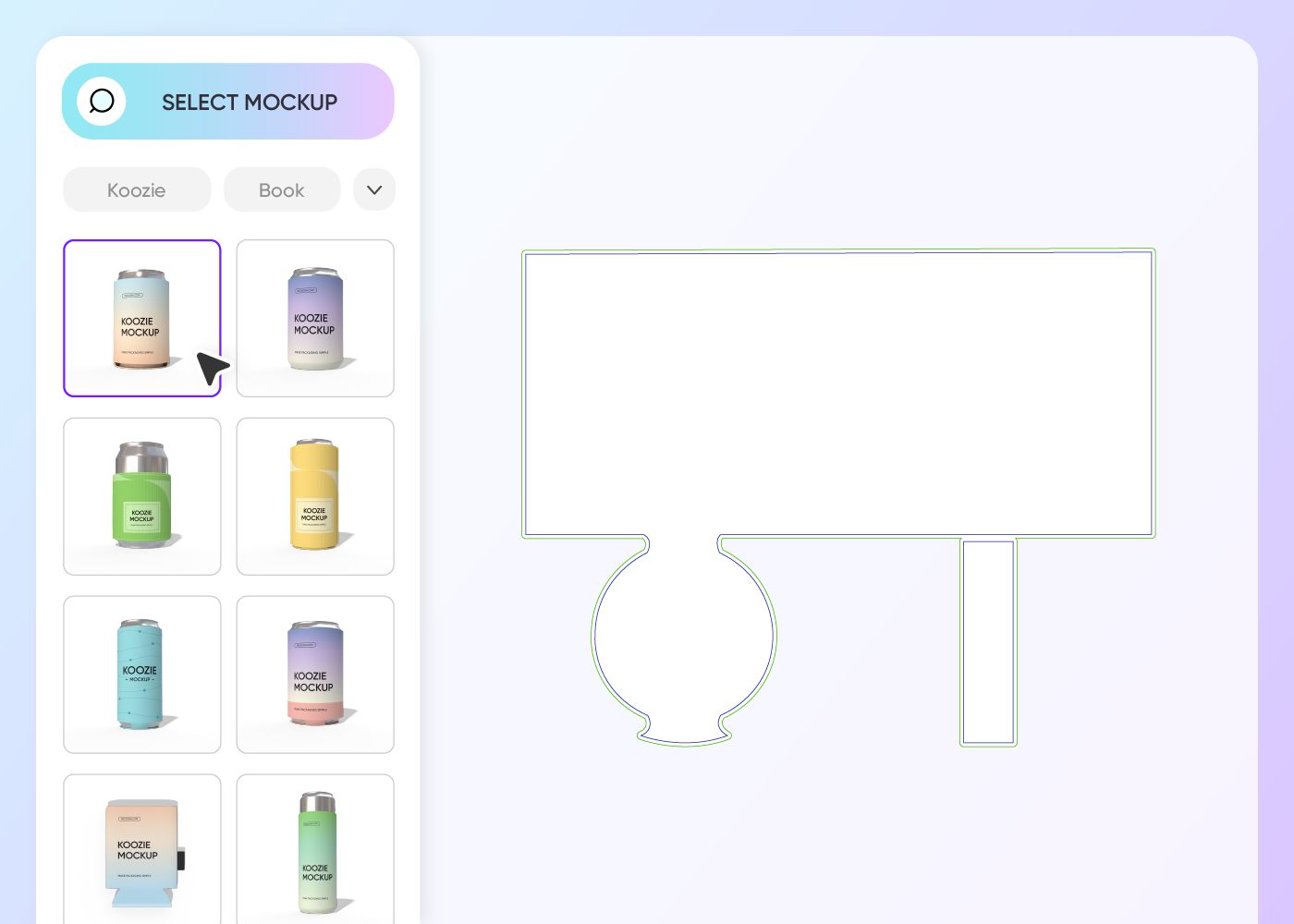 Select a koozie mockup