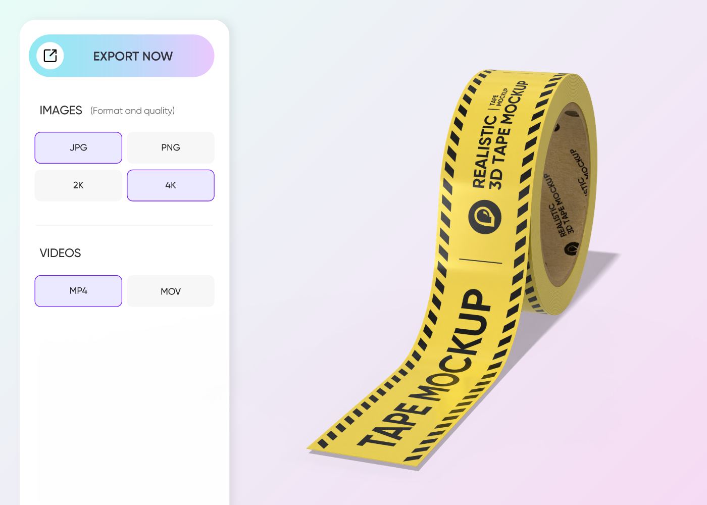 Step 3: Download your tape mockup