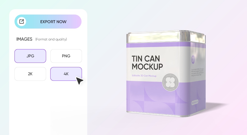 Export your food can mockup