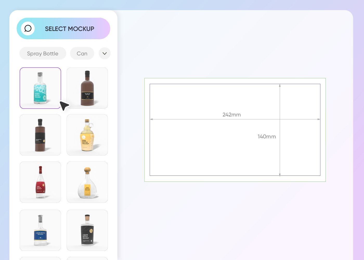 Step 1: Select a custom champagne bottle style