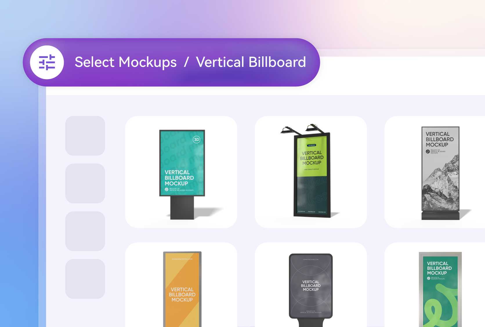 Different layout styles for vertical billboards