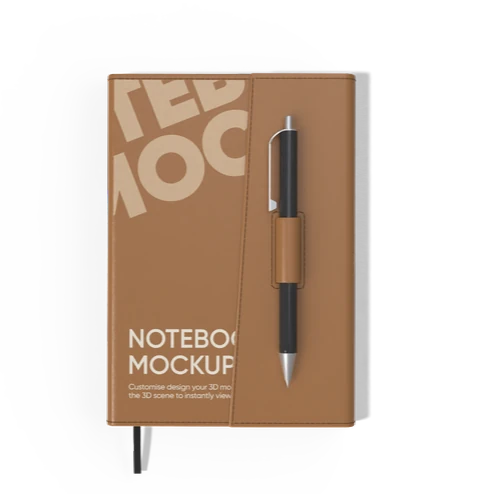 Mockup de caderno de couro