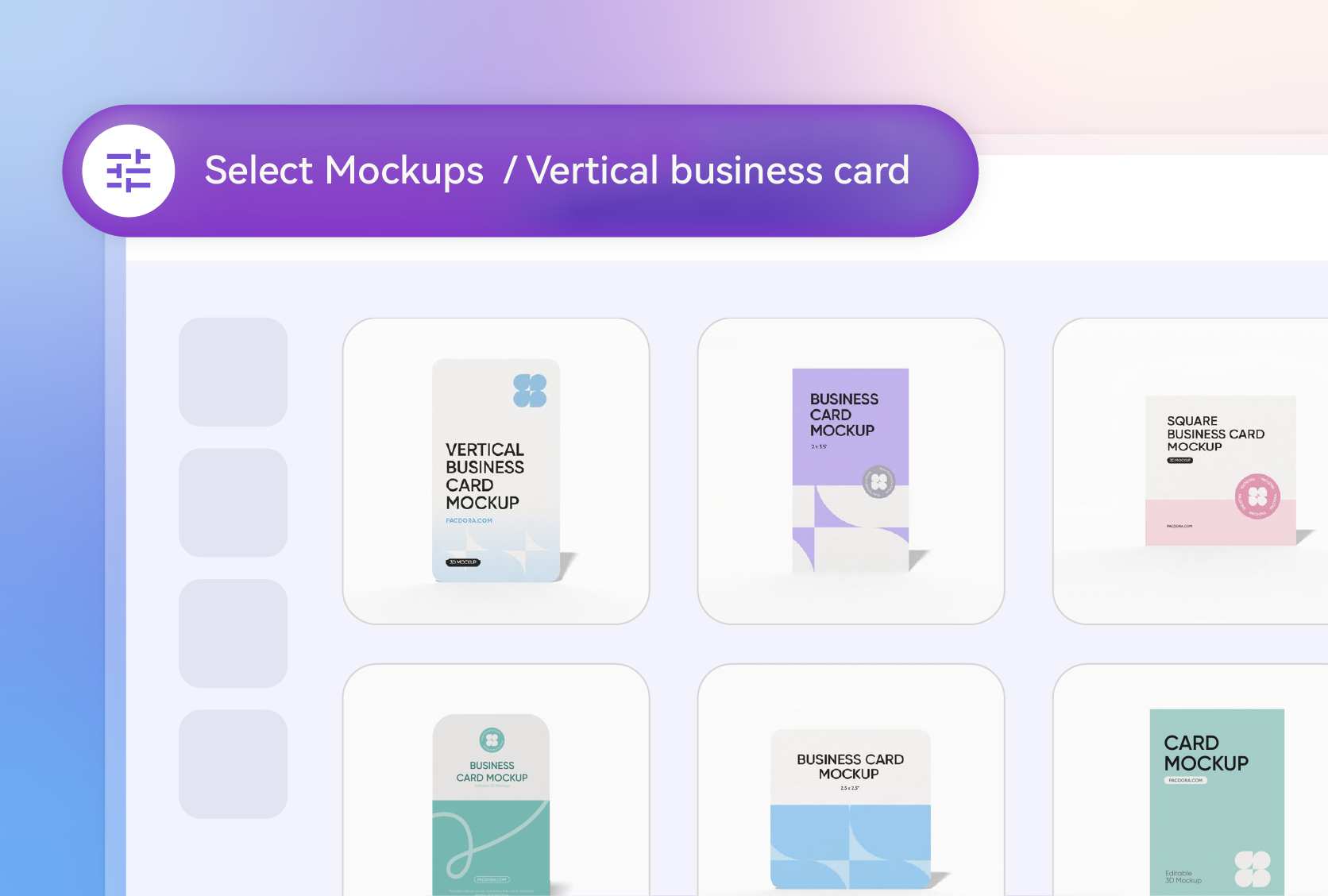 Different shapes of vertical business cards