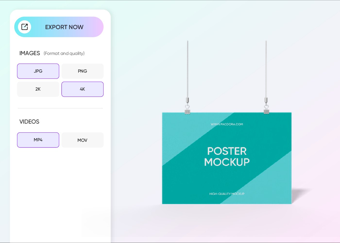 Step 3: Export your final horizontal poster mockup
