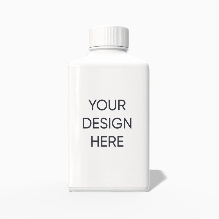 Square plastic bottles mockup