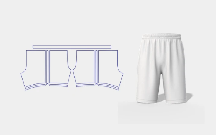 Athletic shorts template