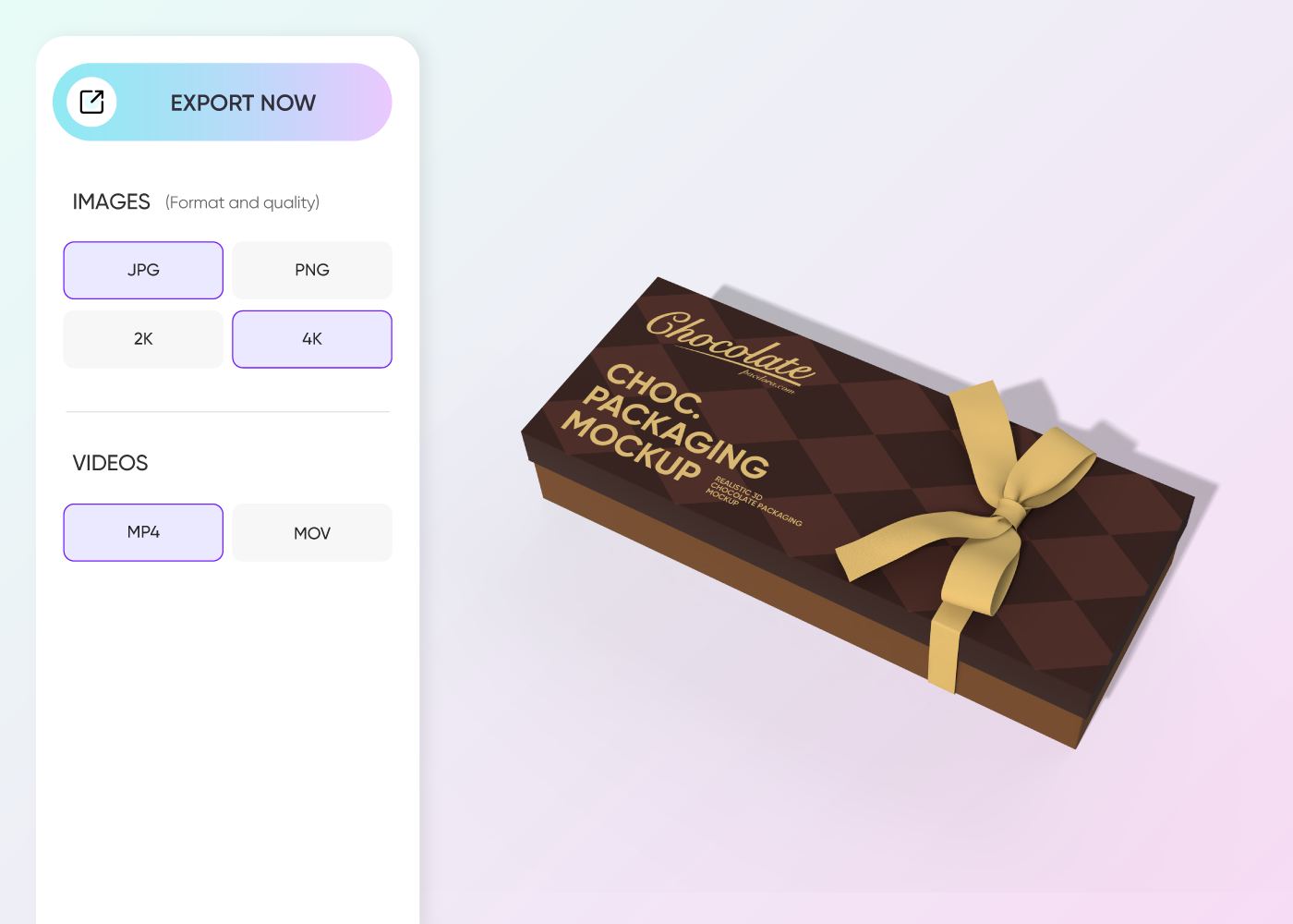 Step 3: Export your chocolate packaging mockup