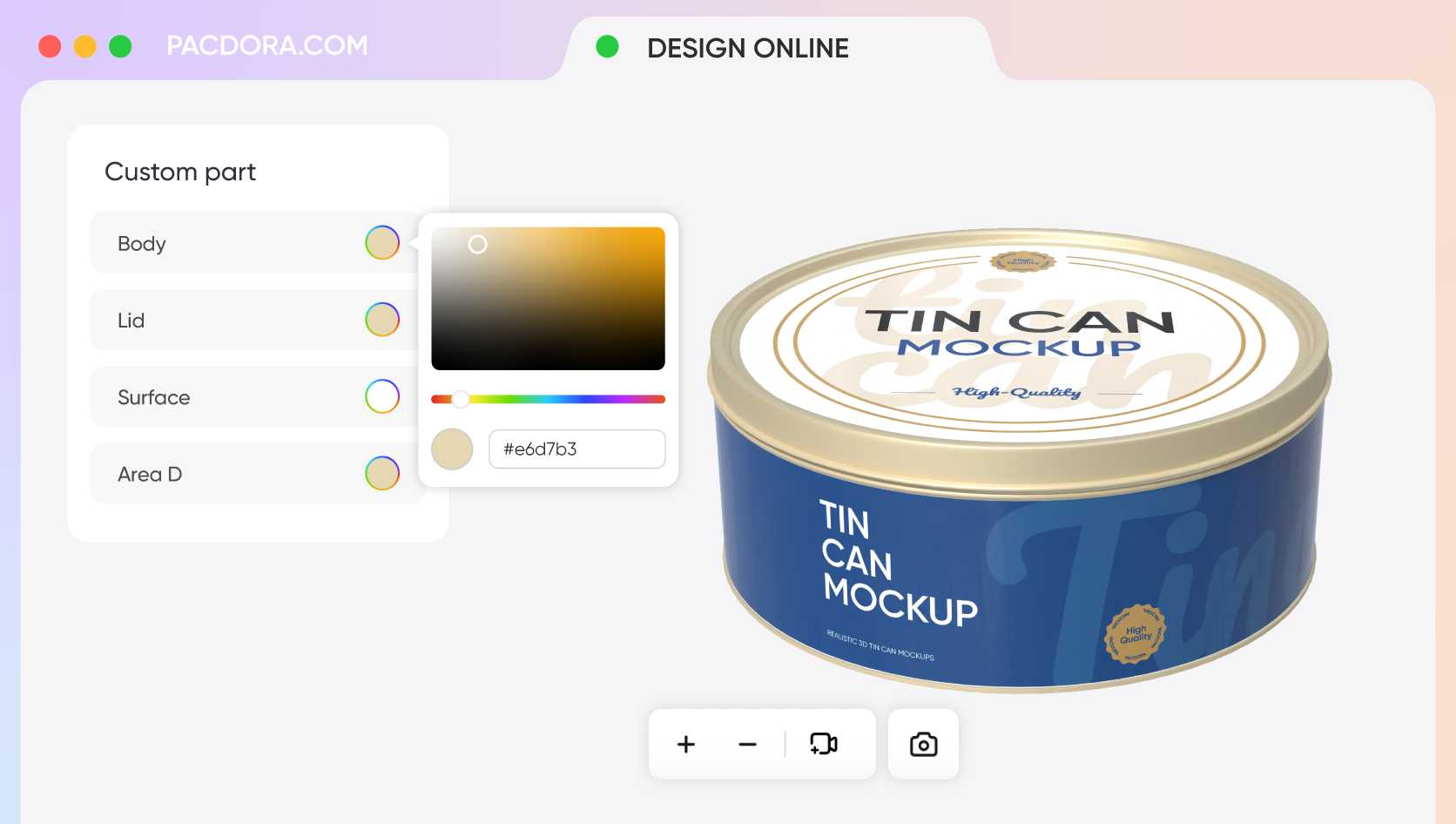Simple and swift customization for your packaging concepts