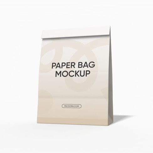 Maqueta de bolsa de papel para comida