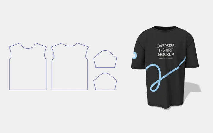 Black oversize T-shirt template